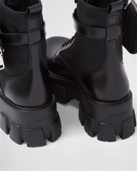 prada stiefel monolith|Black Monolith Brushed Leather Boots .